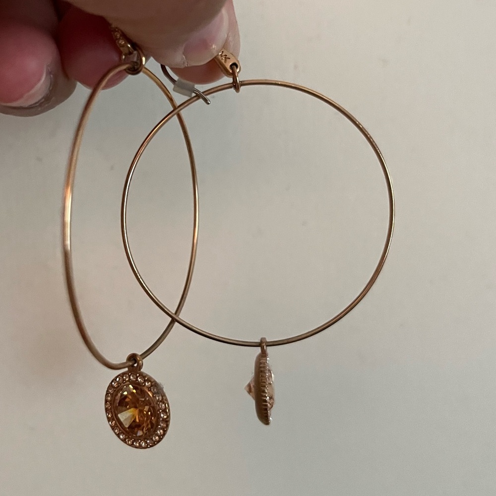 Michael Kors Dangle Rose Gold Crystal Earrings